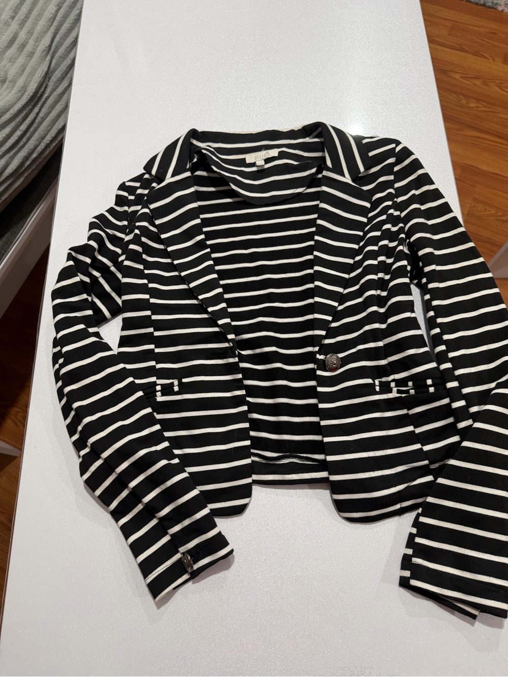 dELiA*s Black and White Striped Women's Blazer